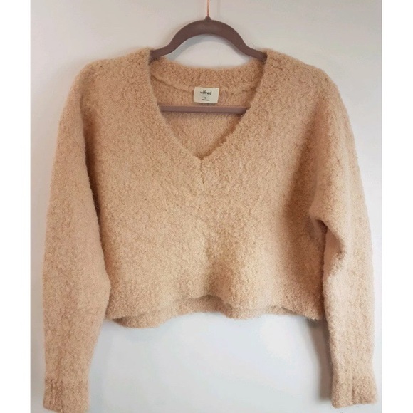 Wilfred Sweaters - Aritzia Wilfred V Neck Crop Alpaca Wool Sweater S